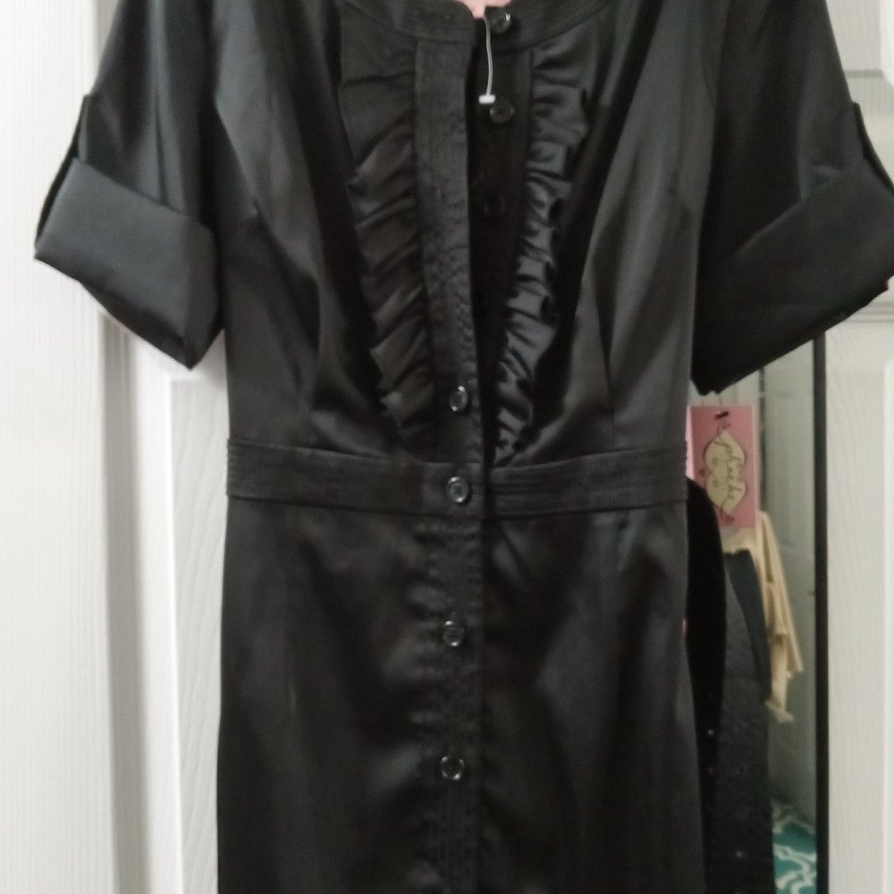 Phoeboe Couture Vintage Black Dress with Ruffles